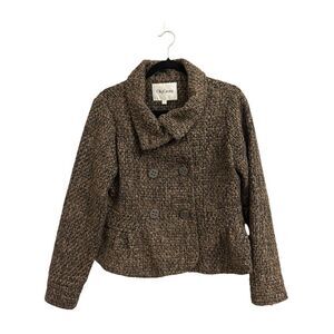 Vintage Oleg Cassini Tweed peplum Jacket L fits like M